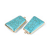Dyed Synthetic Turquoise Trapezoid Pendants TURQ-T004-19-2