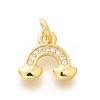 Brass Micro Pave Clear Cubic Zirconia Pendants KK-L225-040G-1