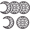 Wooden Moon Phase Decor Wall Decorations Set AJEW-WH0258-790B-1