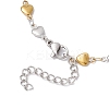 304 Stainless Steel Heart Link Chain Bracelet Makings for Women AJEW-JB01340-03-3