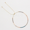 Glass Seed Braided Bead Bracelet CG0646-12-1