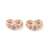 Rack Plating Brass Pave Clear Cubic Zirconia Spacer Bars KK-B088-11A-RG-1