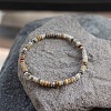 Natural Crazy Agate Rondelle Beaded Stretch Bracelets UT5328-10-1