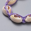 Natural Cowrie Shell Braided Beads Bracelets BJEW-JB05057-03-4
