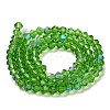 Transparent Electroplate Glass Beads Strands EGLA-A039-T4mm-L03-2