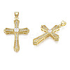 Brass Micro Pave Cubic Zirconia Pendants X-KK-N227-86A-3