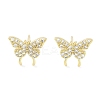 Brass Micro Pave Clear Cubic Zirconia Studs Earring for Women EJEW-S217-C06-1