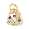 Brass Micro Pave Cubic Zirconia Pendants KK-K417-17G-1