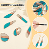 12Pcs 6 Styles Transparent Resin & Walnut Wood Big Pendants RESI-HY0001-16-4