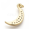 Brass Micro Pave Cubic Zirconia Charms ZIRC-E152-27G-RS-2
