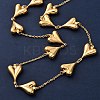 304 Stainless Steel Heart Link Chain Necklaces for Women NJEW-G178-02G-01-2