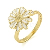 Daisy Enamel Rotatable Cuff Rings for Women RJEW-M016-05G-2