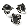 Natural Obsidian Adjustable Rings RJEW-I108-02AS-12-4