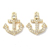 Brass Micro Pave Cubic Zirconia Charms KK-B072-03G-2