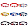 ANATTASOUL 9Pcs 9 Colors Survival Polyester Cord Bracelets Set with Alloy Anchor Clasps BJEW-AN0001-59-1