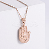 Vintage Gothic Stainless Steel Hamsa Hand Pendant Necklaces EA4293-2