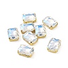 Rectangle Octagon Shape Sew on Glass Rhinestone DIY-E062-01G-04-1