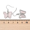 Natural Rose Quartz Brass Dangle Earrings EJEW-M081-01P-02-3