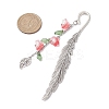 4Pcs 4 Colors Alloy Feather Bookmarks AJEW-TA00024-4