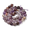 Natural Purple Phantom Quartz Purple Lodolite Quartz Round Beads Strands G-Z127-B01-8mm-3