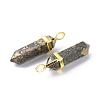 Natural Pyrite Pointed Pendants G-G025-01G-22-3
