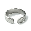 Non-Tarnish 304 Stainless Steel Grooved Open Cuff Ring LS-RJEW-L110-027P-3