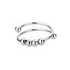 201 Stainless Steel Round Beaded Spinner Rings WG5F549-01-3