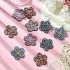 30Pcs 5 Colors Printed Natural Basswood Pendants WOOD-CJ0001-86-6