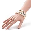 5Pcs 5 Style Natural Wood & Howlite Round Beaded Bracelets Set BJEW-JB08820-3