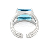 304 Stainless Steel Cubic Zirconia Open Cuff Ring LS-RJEW-S406-05P-05-3