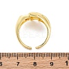 Brass Micro Pave Clear Cubic Zirconia Cuff Rings for Women RJEW-U043-09G-5