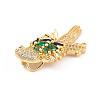 Rack Plating Brass Micro Pave Cubic Zirconia Pendants ZIRC-C035-01G-01-3