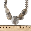 Natural Grey Agate Faceted Bib Graduated Beaded Necklaces for Women NJEW-B128-01F-5