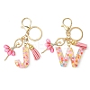 Letter A~Z Transparent Glitter Resin Pendant Keychains KEYC-FZ00024-21-2