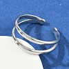 304 Stainless Steel Adjustable Open Cuff Rings for Women RJEW-K301-05P-3