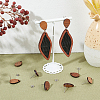 15 Pair Walnut Wood Stud Earring Findings STAS-UN0055-14A-2