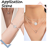 DIY 304 Stainless Steel Blank Flat Round Pendnat Necklace with Cable Chains Making Kit DIY-SC0024-15-5