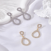 2 Pairs 2 Colors Alloy Rhinestone Dangle Stud Earrings EJEW-LP0001-99-3