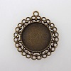 Vintage Tibetan Style Alloy Flower Pendant Cabochon Bezel Settings TIBEP-M018-118AB-NF-1