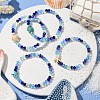Electroplated Glass Beaded Stretch Bracelets BJEW-JB10900-2