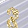 Brass Micro Pave Clear Cubic Zirconia Open Cuff Rings for Women RJEW-K289-02G-B-1