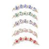 5Pcs 5 Colors Flower Printed Porcelian Round Beaded Connector Charms PALLOY-JF04161-1