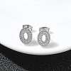 304 Stainless Steel Micro Pave Clear Cubic Zirconia Stud Earrings STAS-Z107-01P-03-1