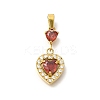 Ion Plating(IP) 304 Stainless Steel Micro Pave Cubic Zirconia Pendants STAS-H228-03G-01-1