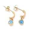 3 Pair 3 Style Enamel Evil Eye Dangle Stud Earrings EJEW-B020-16G-2