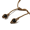 Natural Obsidian Bullet Bullet Braided Bead Bracelets BJEW-K225-01D-3