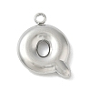 304 Stainless Steel Initial Pendants STAS-S186-12Q-P-1