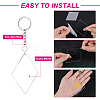 DIY Rhombus with Angle Acrylic Blank Pendant Keychain Making Kits DIY-BC0001-63A-4