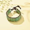 Natural Green Aventurine Rectangle Beaded Bracelet BJEW-JB08198-03-2