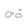 Non-Tarnish 304 Stainless Steel Twist Rope Ring Stud Earrings for Woman EJEW-N097-006P-2